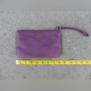 Purple Canvas Coach Wristlet.